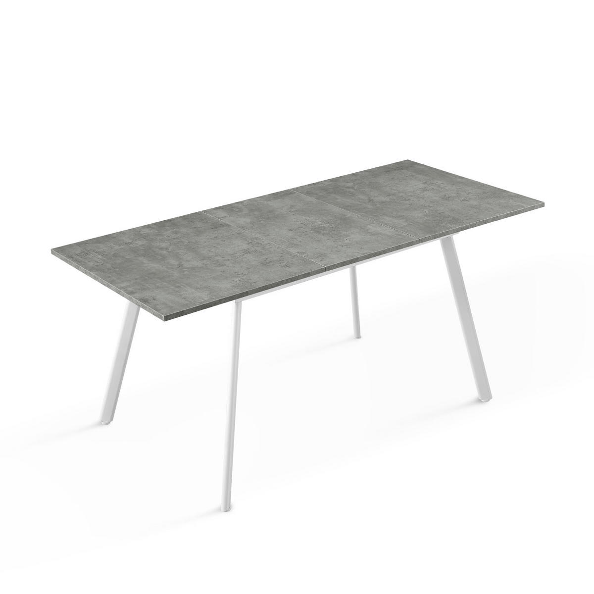 ESSTISCH OSKAR 120-160/80/76 cm Beton - Anthrazit, Holz (80/120/76cm) - B&D Home