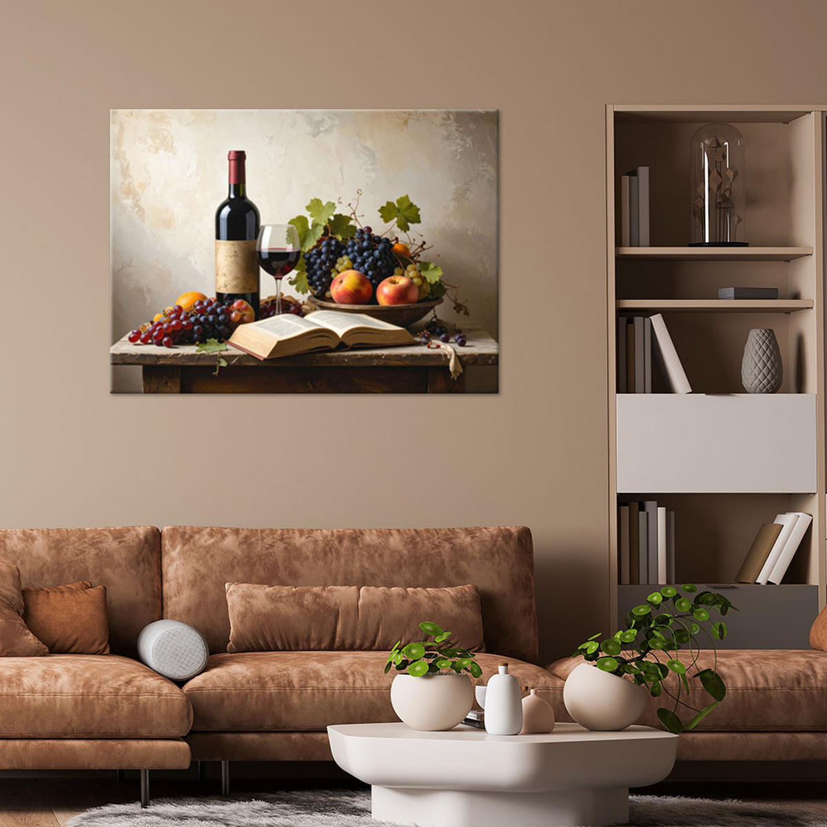 LEINWANDBILD Essen & Trinken 120x80cm - Beige, Textil (120/80cm) - Feeby
