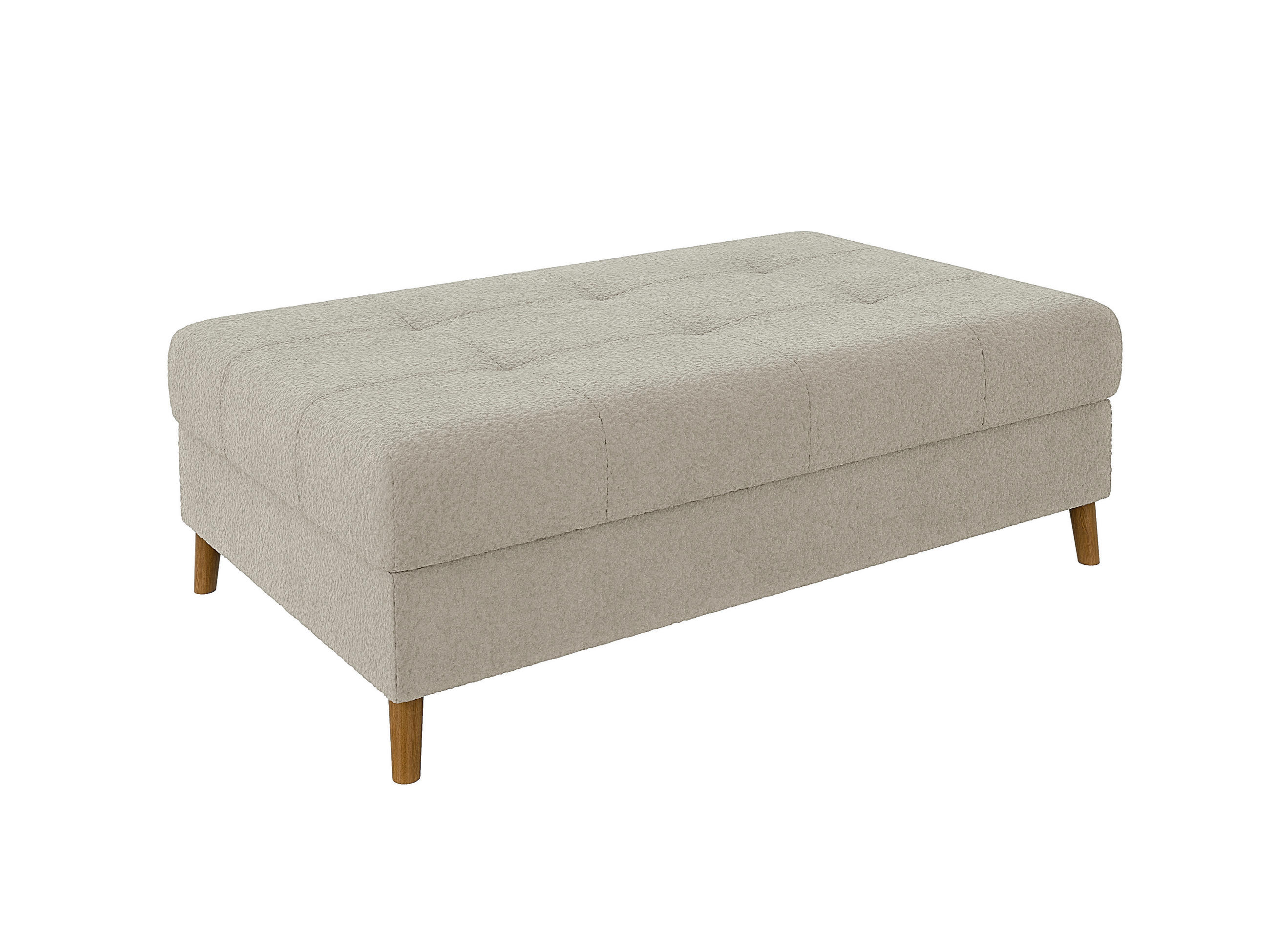 HOCKER Henrik Beige Boucle - Beige/Braun, Holz/Textil (118/40/73cm) - S-Style Möbel