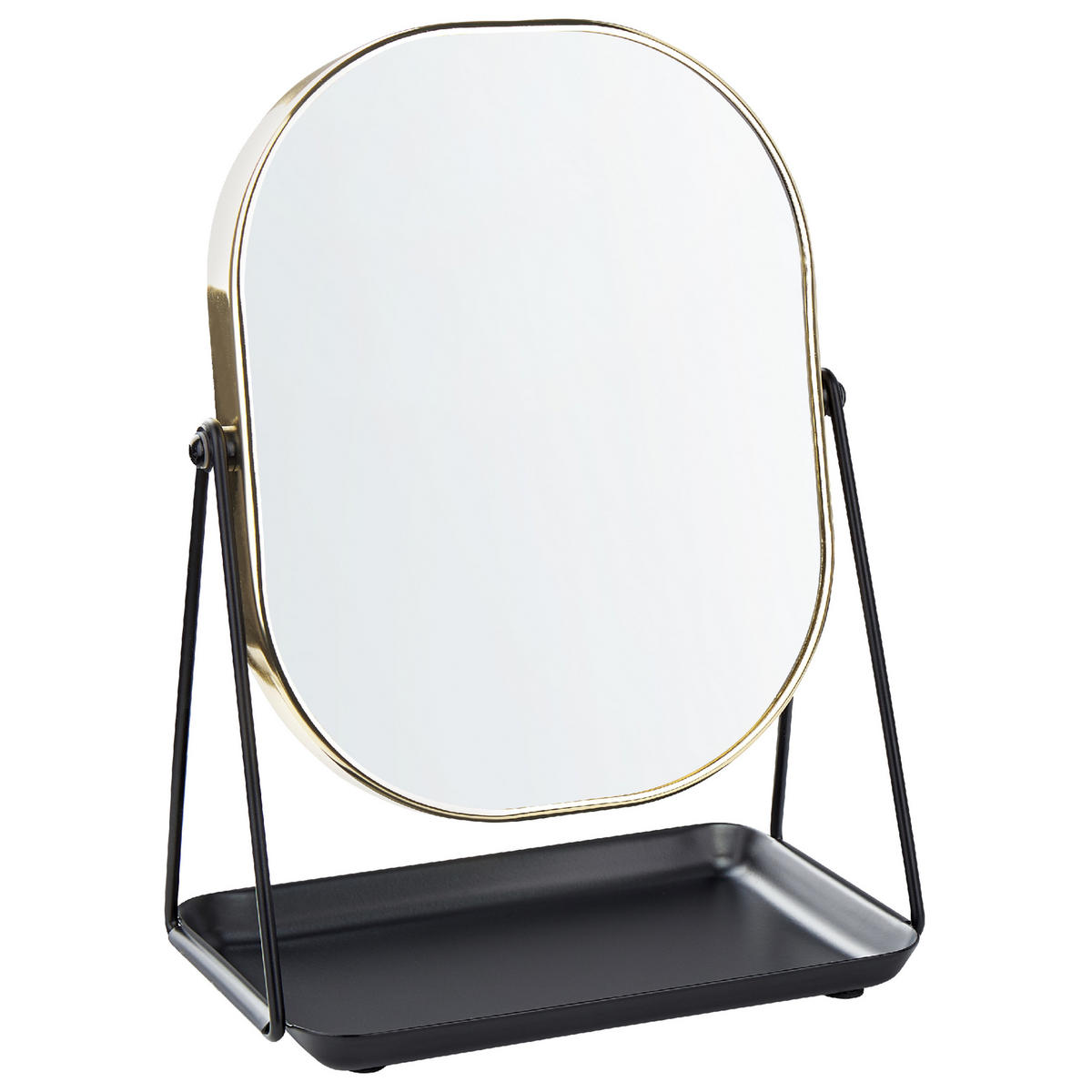 KOSMETIKSPIEGEL 20/22 cm gold Correze - Goldfarben/Schwarz, Metall (15/31/24cm) - Beliani
