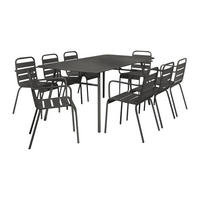 GARTENESSGRUPPE im Set - 8 -Sitzer - Stahl - anthrazitgrau - MIRMANDE - Anthrazit, Metall - Vente-Unique