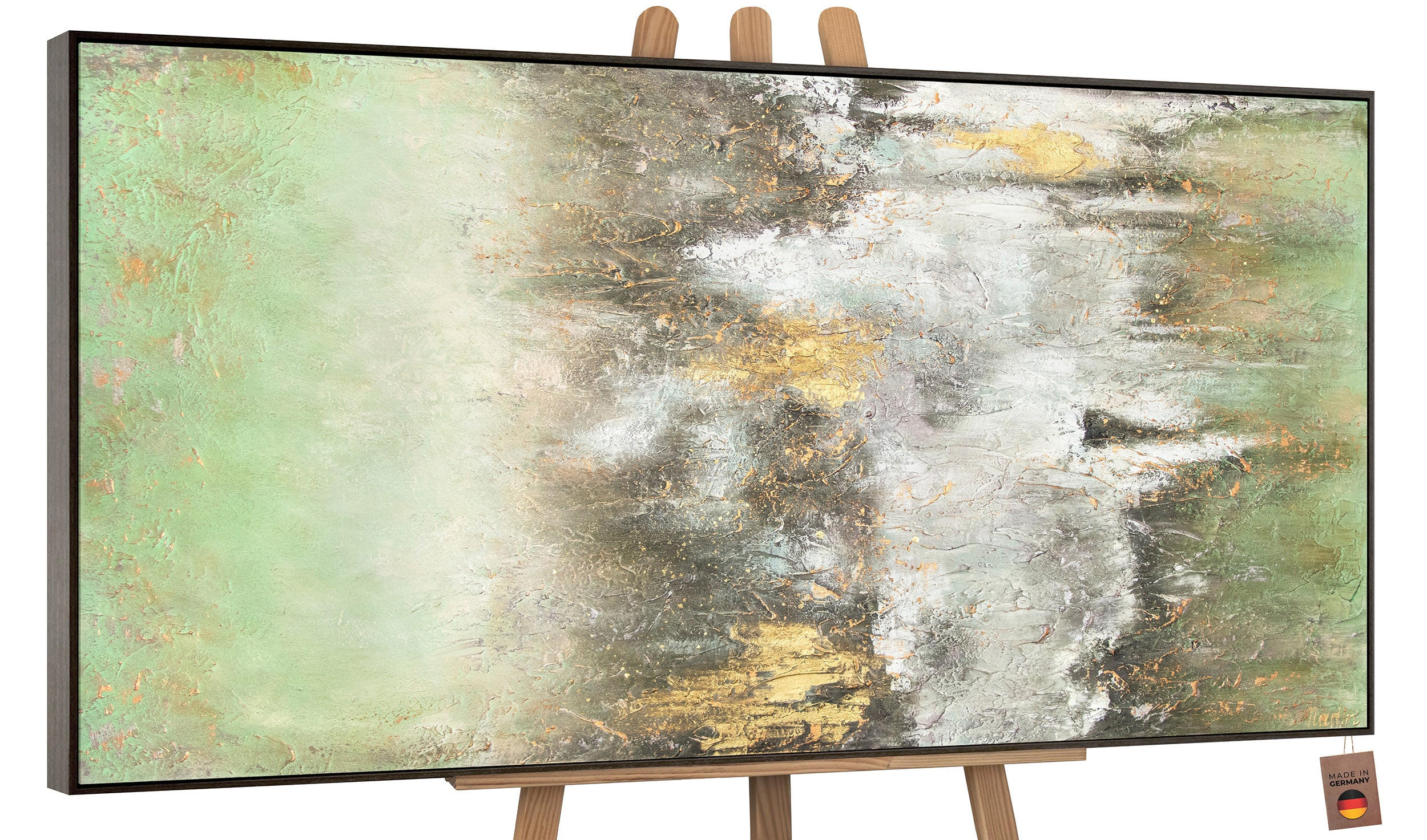 GEMÄLDE Ruhe vorm Sturm Schattenfugenrahmen Grau 120x60 cm - Grau, Holz (120/60cm) - YS-art gallery