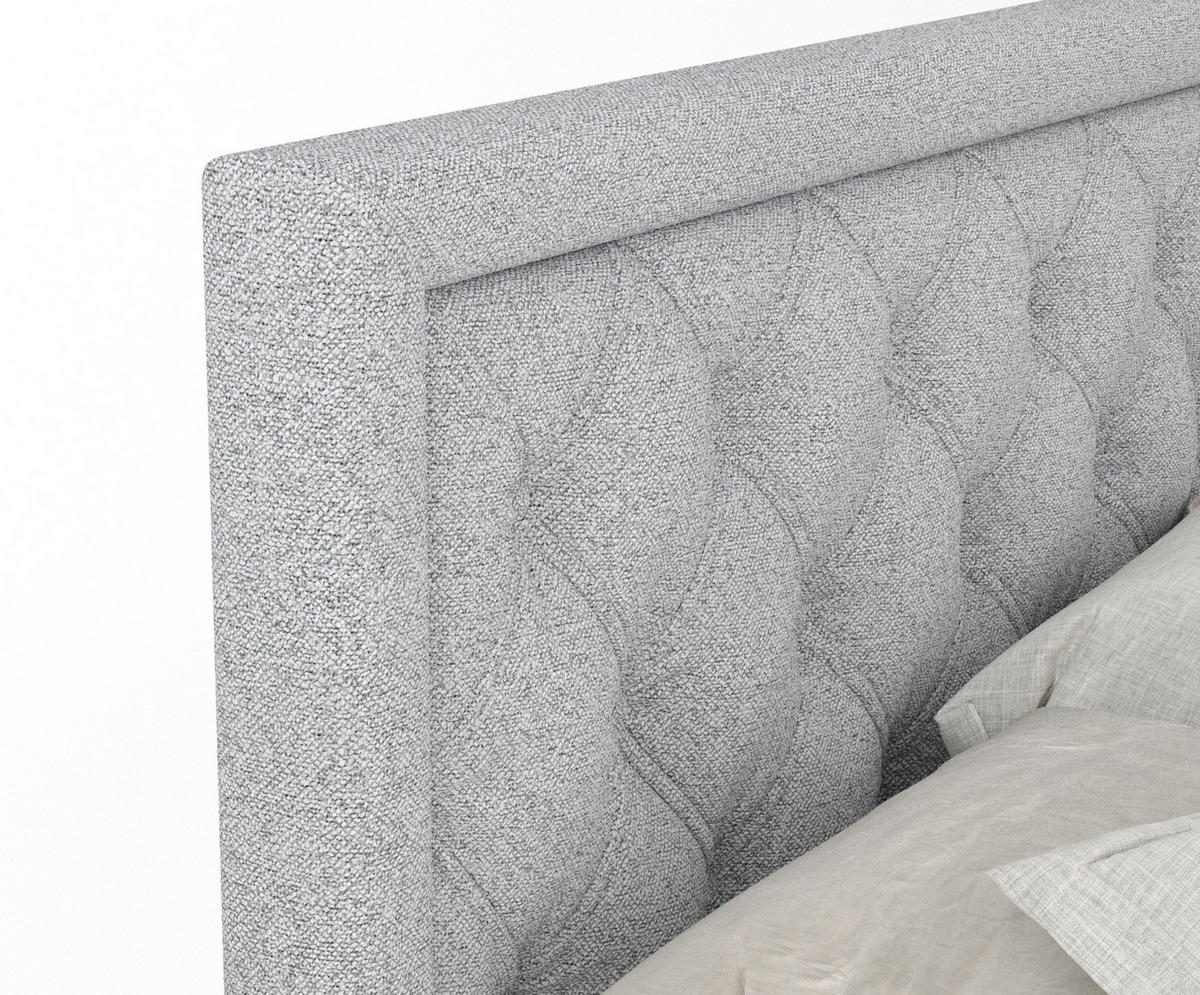 BOXSPRINGBETT Aurelia Hellgrau 160/200 cm - Hellgrau/Schwarz, Holz/Holzwerkstoff (160/200cm) - Maison de Reve