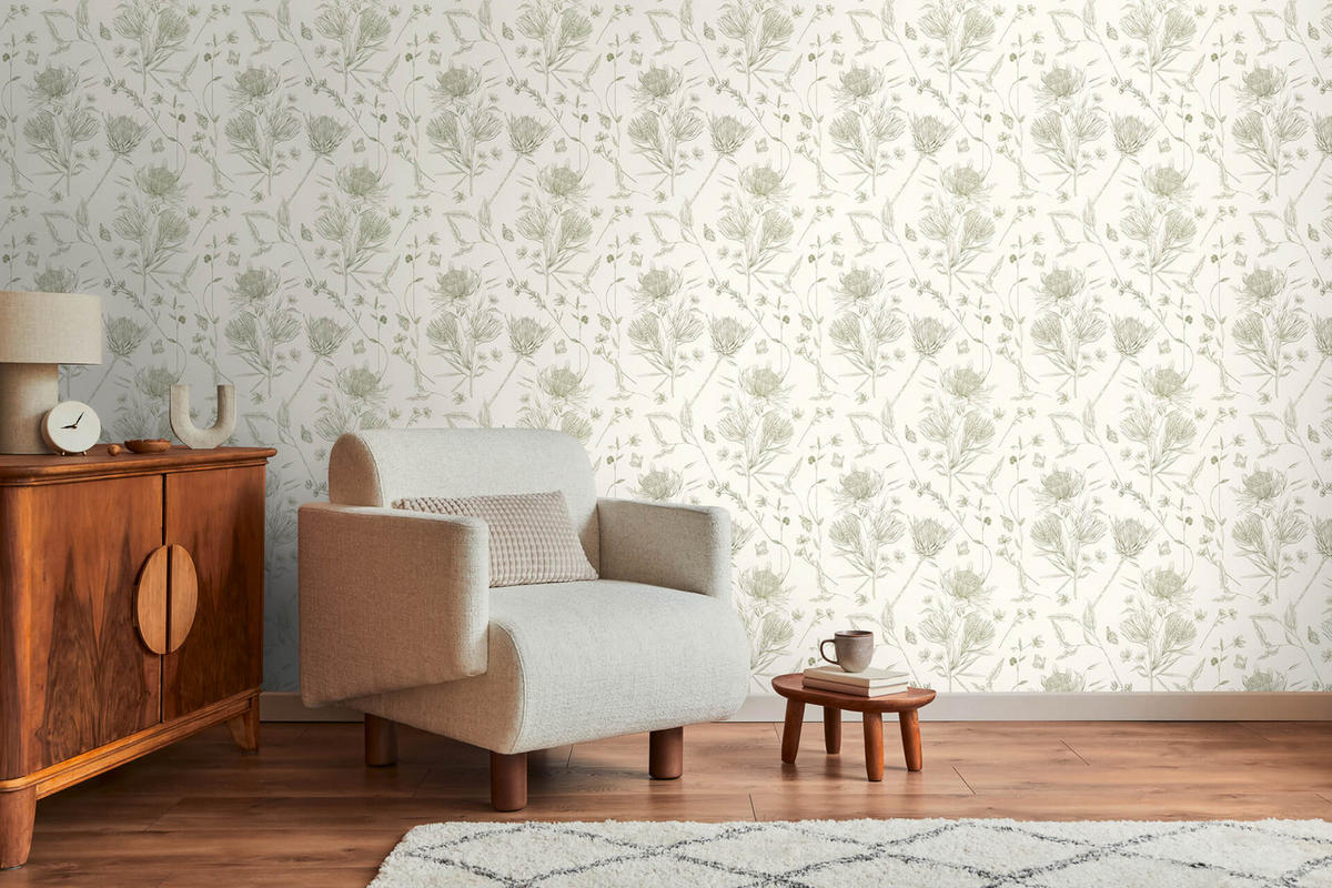 VLIESTAPETE Weiß 53/1005 cm - Grün, Textil (53/1cm) - KUNSTLOFT