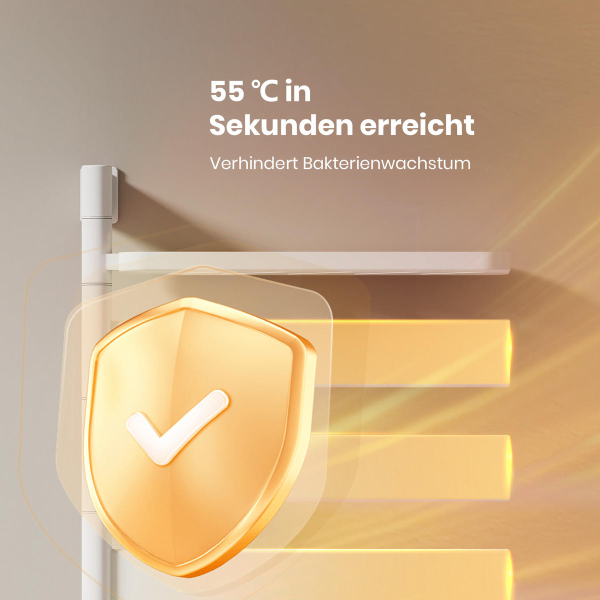 HEIZKÖRPER Handtuchheizkörper Intelligentes Heizsystem mit Ablage Weiß 76/45 cm - Weiß, Metall (45/76/14cm) - EMKE