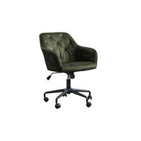 BÜROSTUHL KAYA Grün Velvet - Schwarz/Grün, Textil (64/79/61cm) - KAWOLA