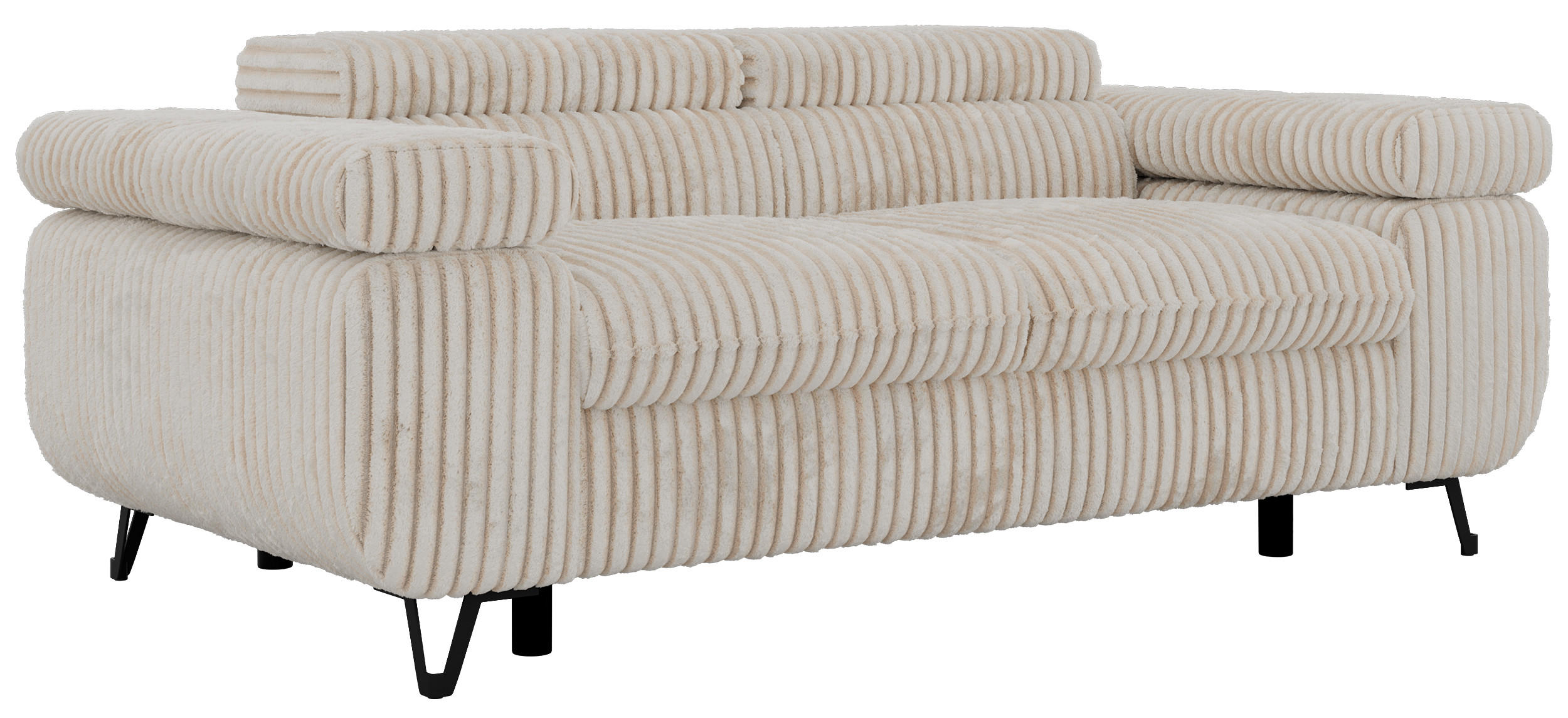 DVOUMÍSTNÁ POHOVKA PETER 2 - Béžová Manšestr - černá/krémová, kov/textil (200/76/99cm) - MKS