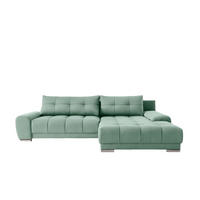 ECKSOFA WAVE Mit Schlaffunktion, Stoff SORO, Mintz Rechts - Mintgrün, Holz (281/105cm) - Kaiser Möbel