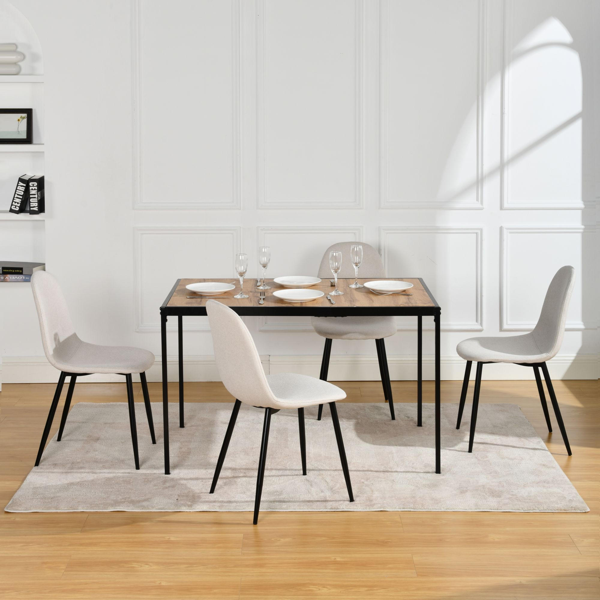 Thumbnail - Urban Meuble Esstisch, Braun, Holz, Metall, Holz Optik, Rechteckig, 75x75x120 cm, Esszimmer, Tische, Esstische
