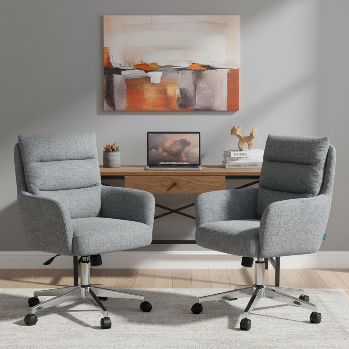 BÜROSTUHL Mika-Svenja - Chromfarben/Grau, Textil/Metall (59/91/66cm) - DUBI Möbel
