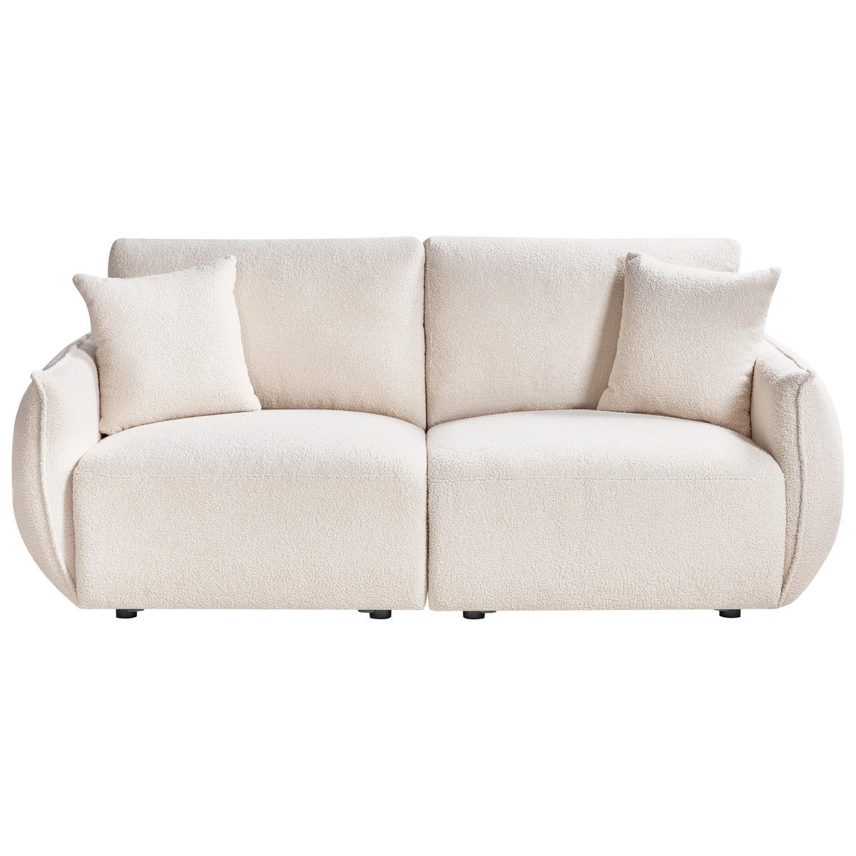 MODULSOFA 2-Sitzer Bouclé Cremeweiß Mesnali - Creme, Textil (190/84/95cm) - Beliani
