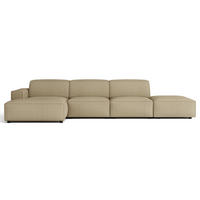 ROHOVÁ pohovka Sellmo, 344 cm - čierna/cappuccino, textil/plast (350/166cm) - Selsey