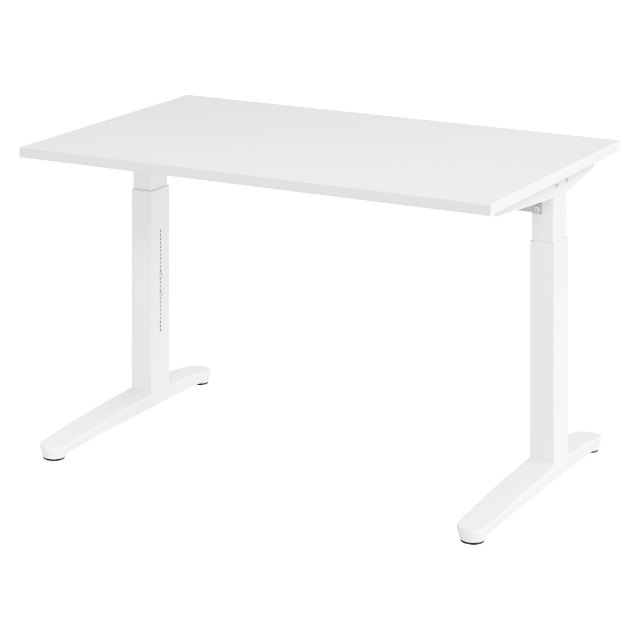 SCHREIBTISCH Serie-XB 80/120/74 cm in Weiß/Weiß - Weiß, Holzwerkstoff (80/120/74cm) - bümö