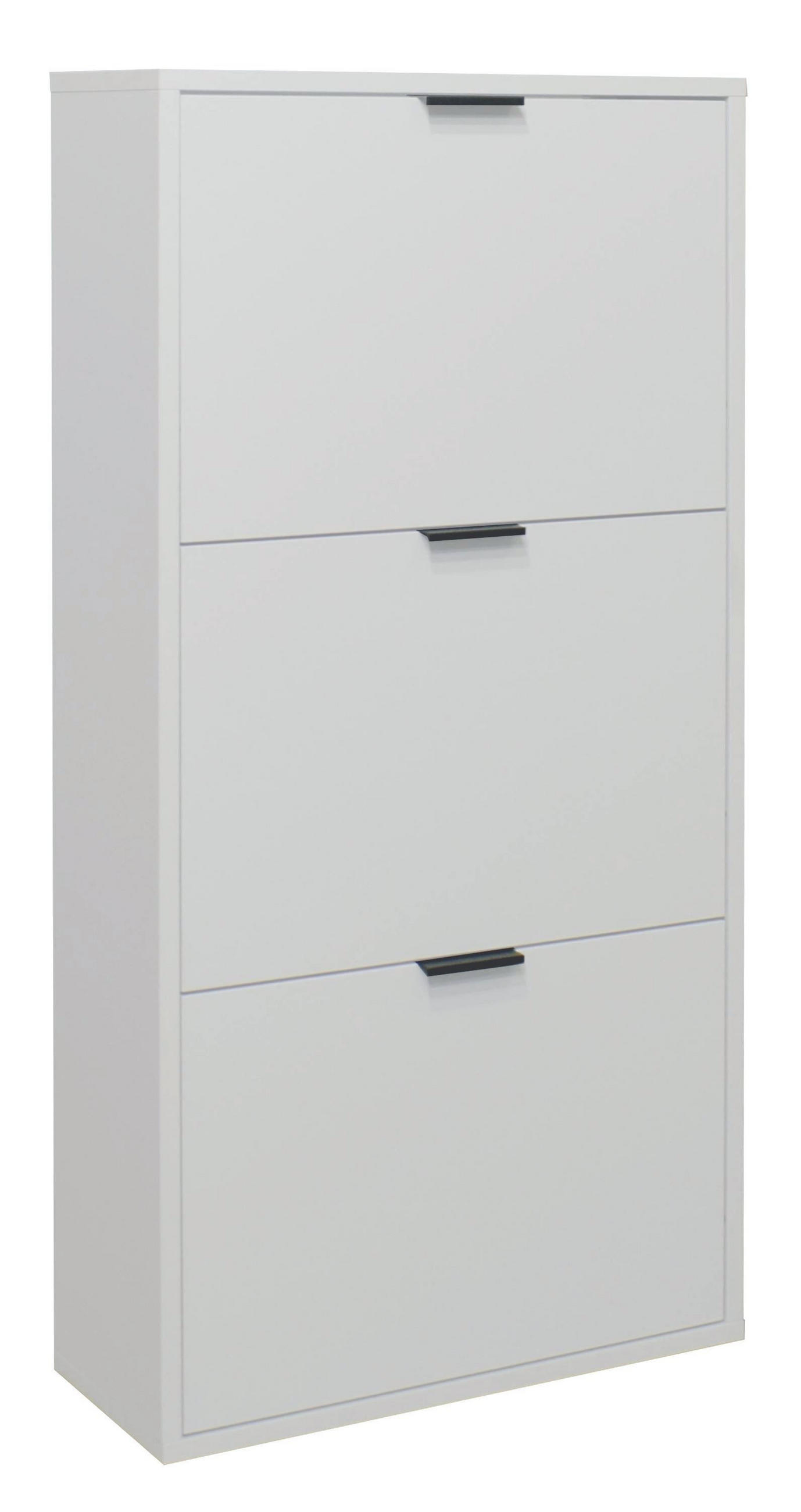 SCHUHSCHRANK Erna 61x25x126 Kreidegrau matt Lack - Hellgrau, Holzwerkstoff (61/126/25cm) - 58aufmkessel