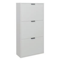 SCHUHSCHRANK Erna 61x25x126 Kreidegrau matt Lack - Hellgrau, Holzwerkstoff (61/126/25cm) - 58aufmkessel