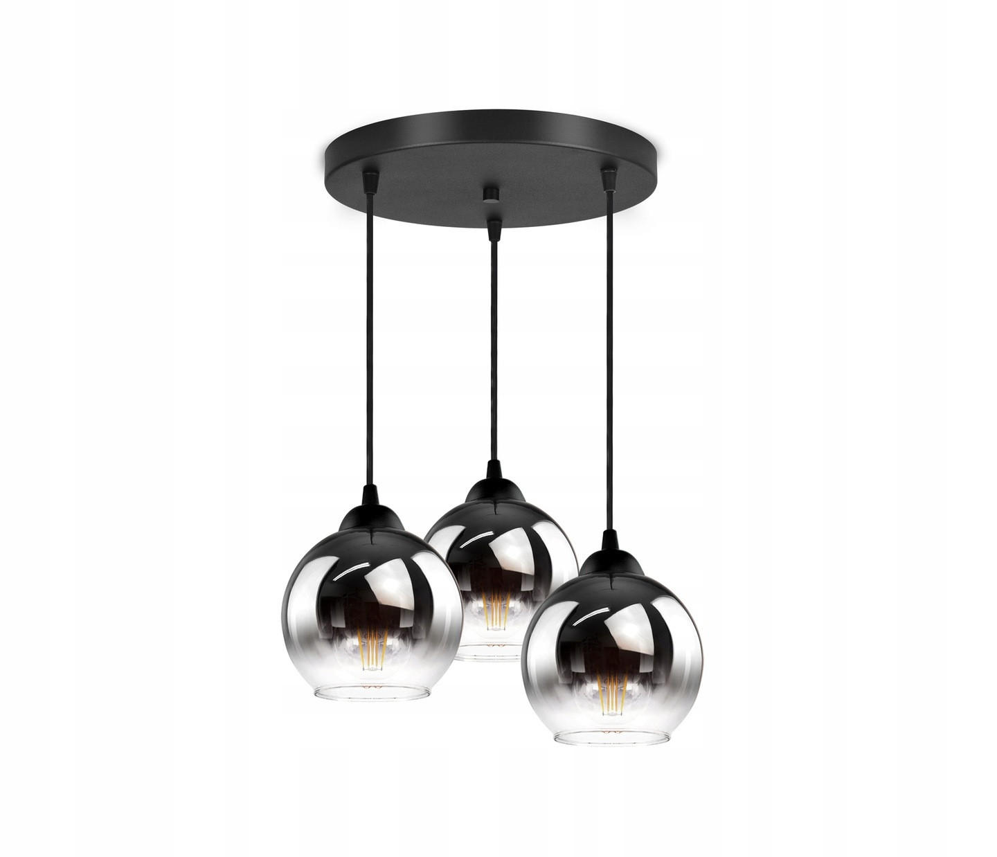 PENDELLEUCHTE MASUR - Transparent/Anthrazit, Glas/Metall (35/35/80cm) - kiki design