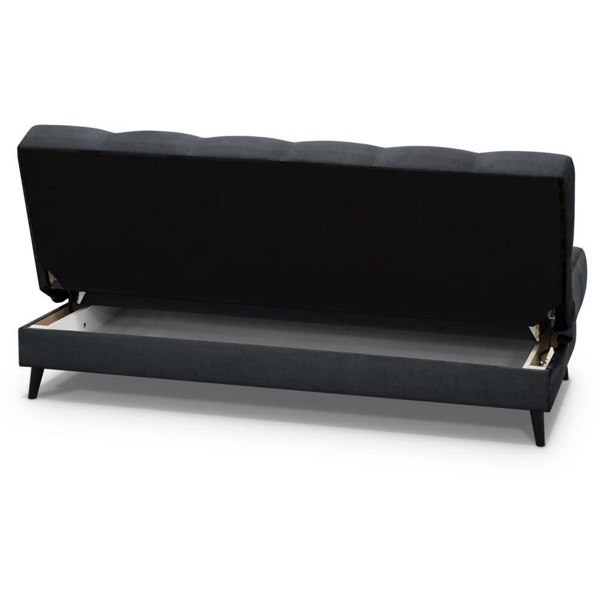 3-SITZER Schlafsofa Nancy dunkelgrau - Dunkelgrau, Holz/Textil (220/89/93cm) - Beautysofa