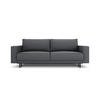 AUSKLAPPBARES-SOFA mit Bettkasten Caro aus strukturiertem Stoff dunkelgrau 3 Sitzplätze - Dunkelgrau, Textil (97/93/236cm) - Micadoni