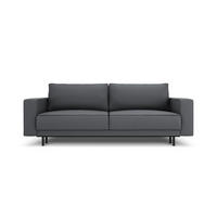 AUSKLAPPBARES-SOFA mit Bettkasten Caro aus strukturiertem Stoff dunkelgrau 3 Sitzplätze - Dunkelgrau, Textil (97/93/236cm) - Micadoni