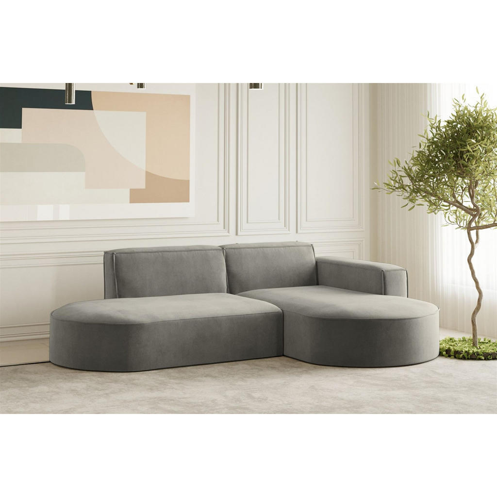 Thumbnail - Fun Möbel Ecksofa, Grau, Textil, Ottomane rechts, 236x165 cm, Wohnzimmer, Sofas & Couches, Wohnlandschaften, Ecksofas