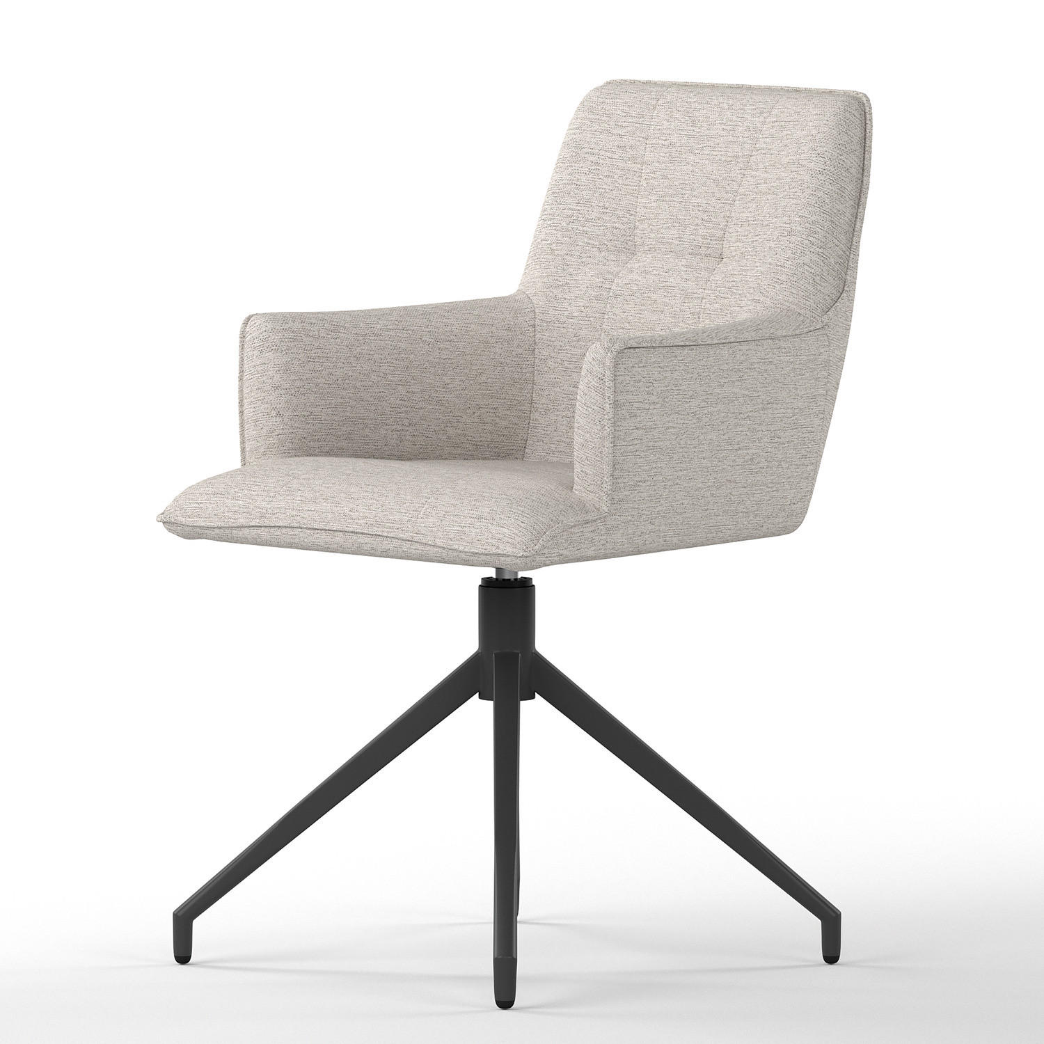 GARTENSTUHL mit Armlehnen - Stahl / Polyester - Sandfarben, Textil/Metall (58/87/64cm) - home24