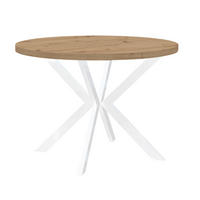 ESSTISCH ENDIK, Durchmesser: 100 / 200 cm, Farbe: Eiche Artisan / Weiß - Eiche Artisan/Weiß, Holz (200/100/77cm) - Dekori_Interiors