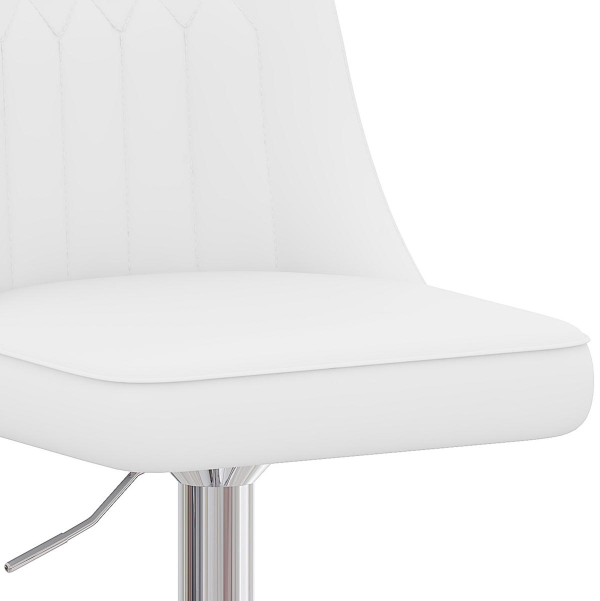 BARHOCKER höhenverstellbar & 360° drehbar 2er-Set Weiß/Silber - Silberfarben, Metall (44/117.5/44cm) - Meubliv