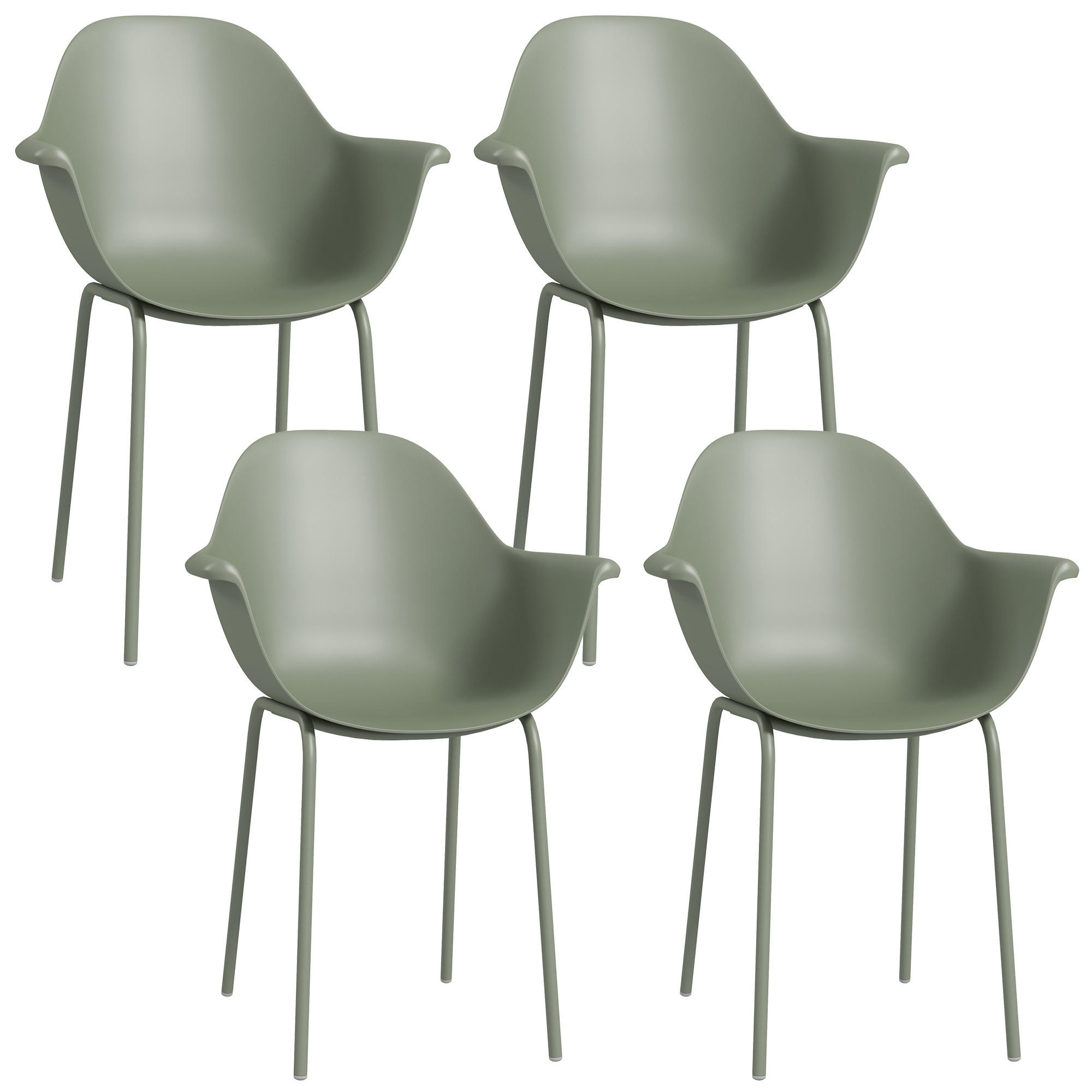 GARTENSTUHL, Stahl, Kunststoff, Grün - Grün, Metall (55/84/59cm) - Outsunny