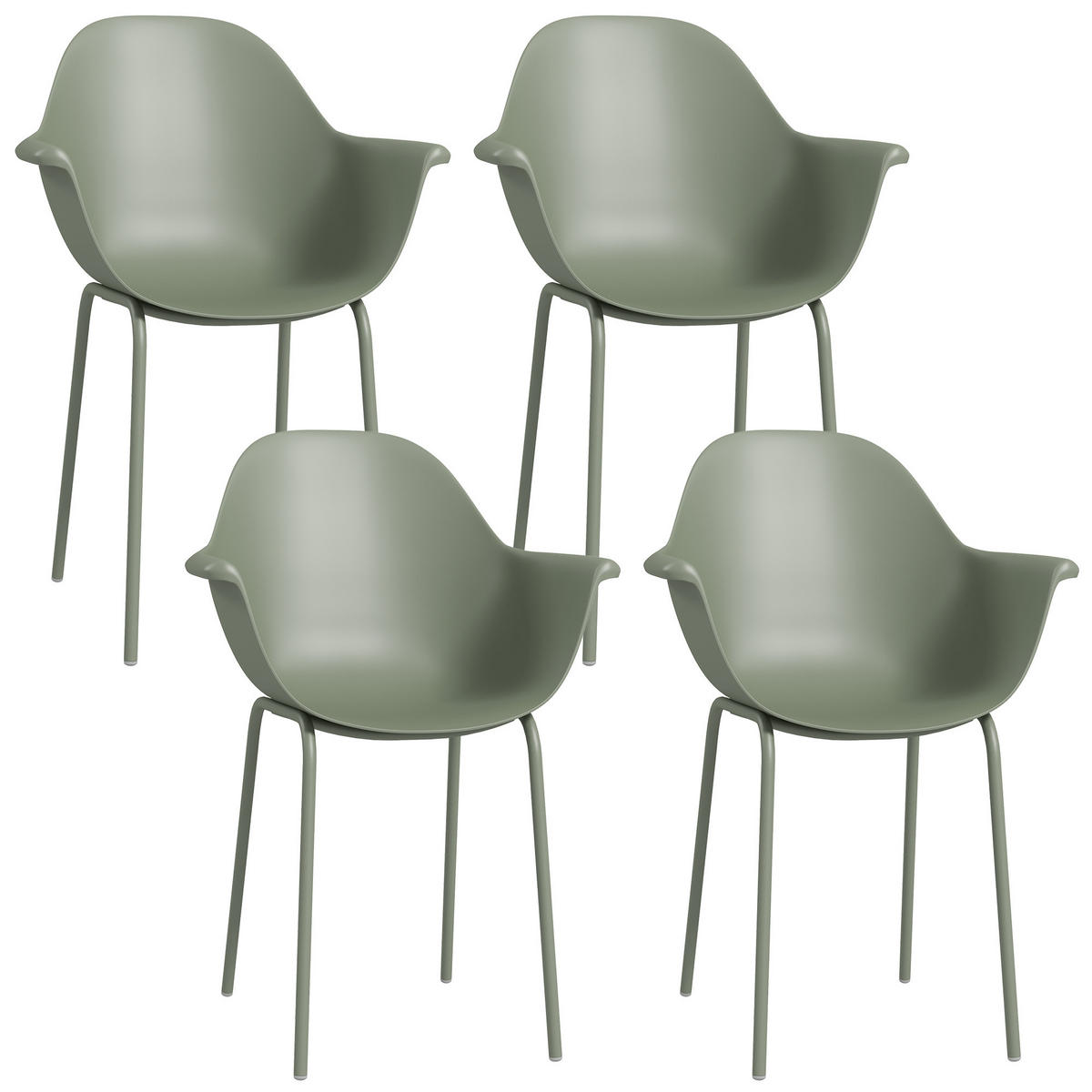GARTENSTUHL, Stahl, Kunststoff, Grün - Grün, Metall (55/84/59cm) - Outsunny