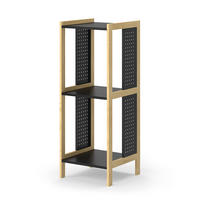 STANDREGAL Elvia Schwarz 40 x 107 cm - Schwarz/Kieferfarben, Holzwerkstoff (40/107/40cm) - Vicco