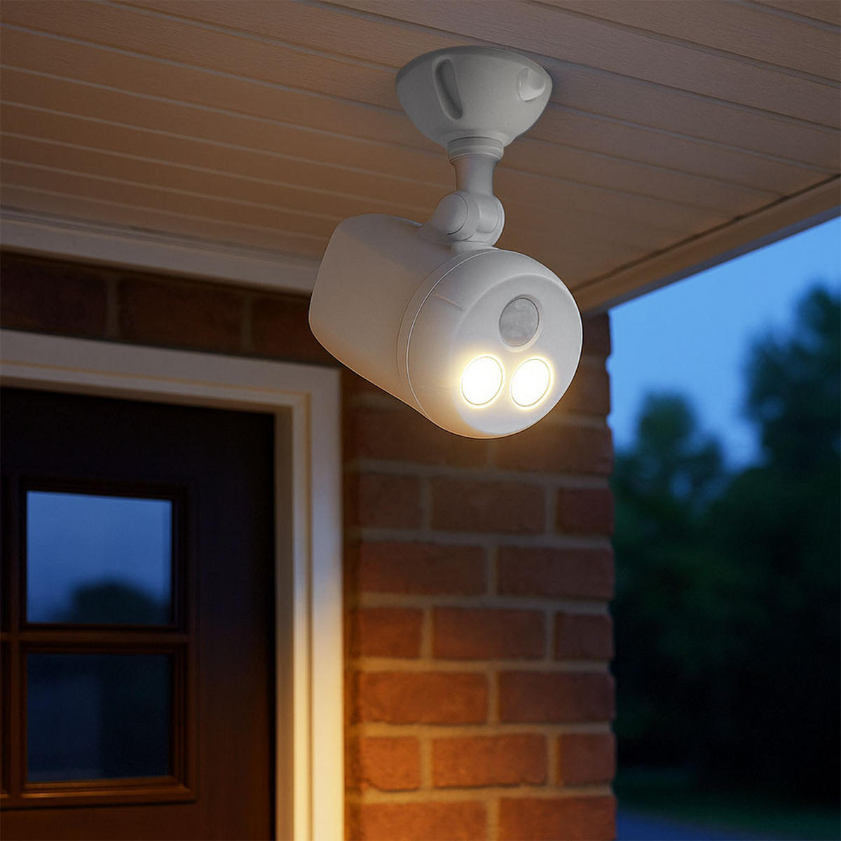 LED AUSSEN-WANDLEUCHTE Weiß Kunststoff 2er Set - Weiß, Kunststoff (11.5/16.5/9.5cm)