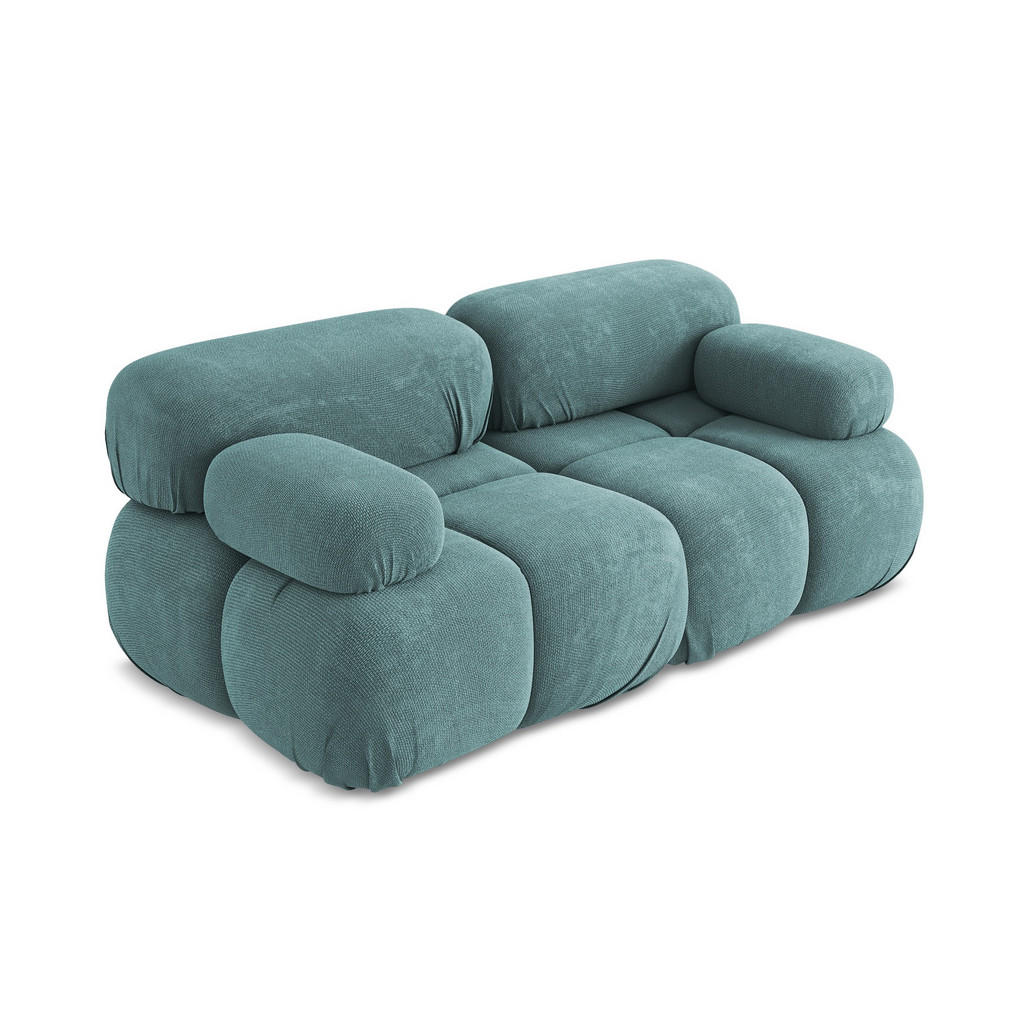 Thumbnail - Makamii 2-Sitzer-Sofa, Blaugrau, Textil, Füllung: Schaumstoff, 190x70x96 cm, Made in EU, Wohnzimmer, Sofas & Couches, So...