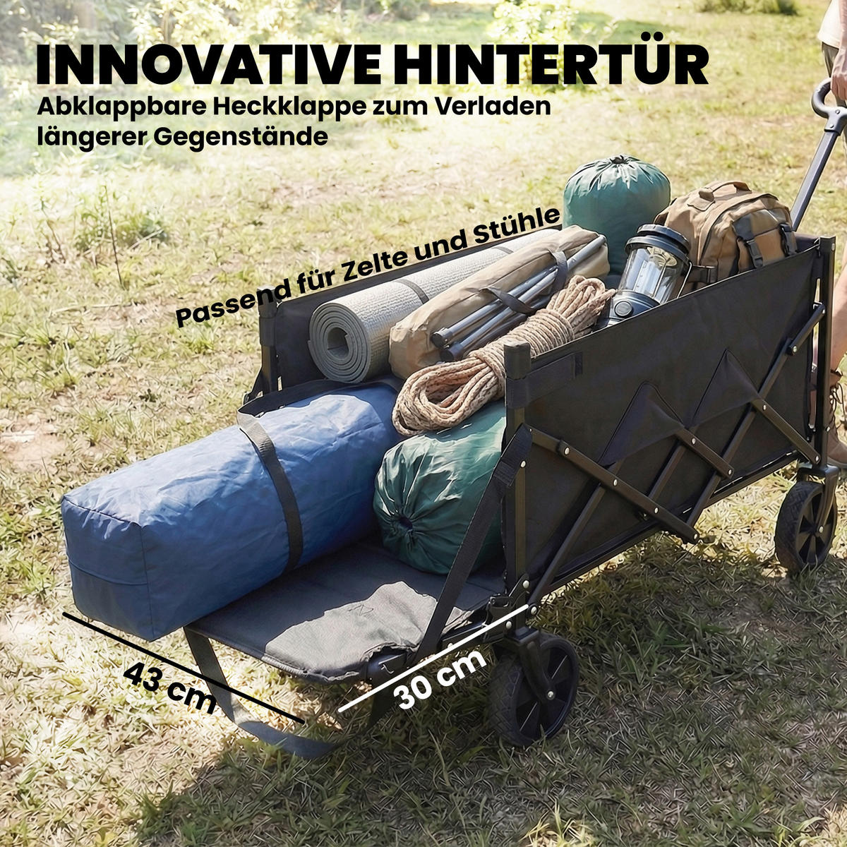 GARTENWAGEN DE-10541 Schwarz - Schwarz, Metall (45/86/71cm) - ComfortXL
