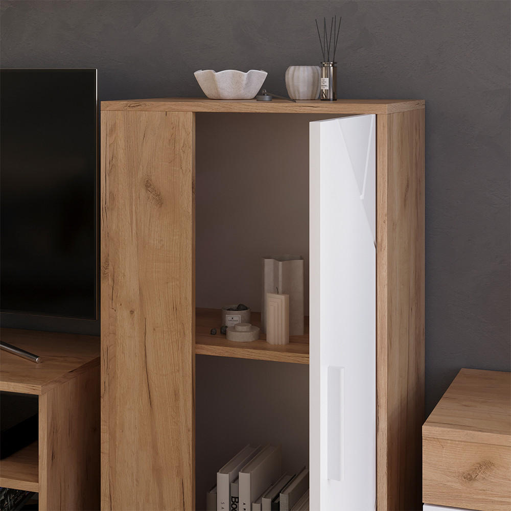 KOMMODE Berno Goldkraft Eiche/Weiß 50.1 x 87.3 cm mit 2 Fächern - Honigeiche/Weiß, Holzwerkstoff (50.1/87.3/28.3cm) - Vicco