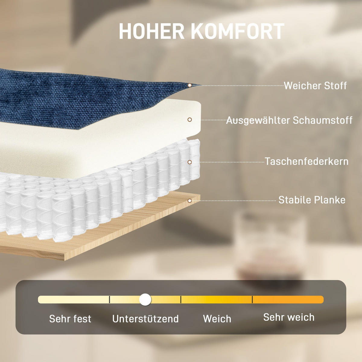 LEŽÁK z polyesteru, tmavě modrý - stříbrná/tmavě modrá, kov/textil (70/84/87cm) - HOMCOM