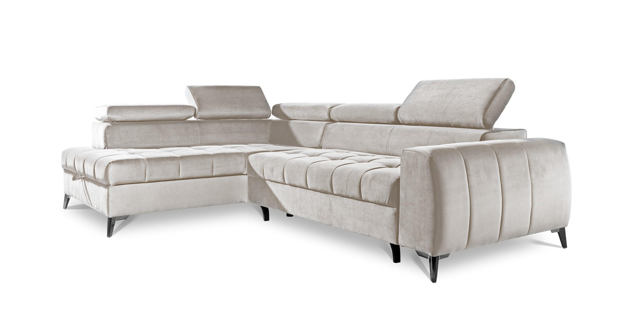 ECKSOFA Schlafsofa Agnesa In Salvador - Creme, Holzwerkstoff/Textil (275/200cm) - Fun Möbel