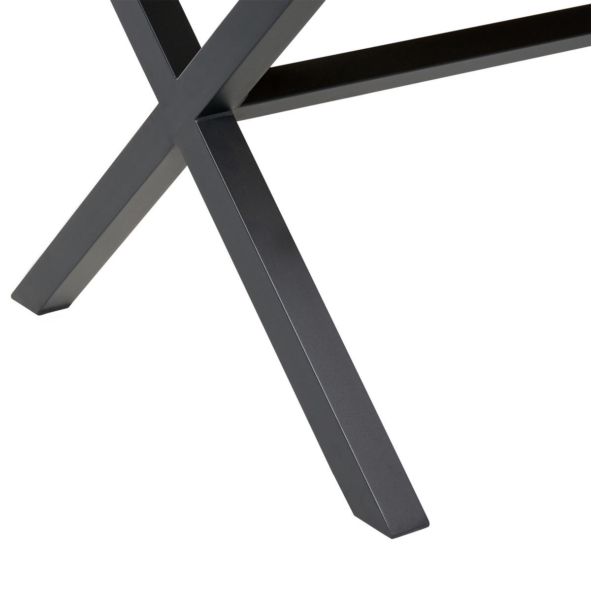 GARTENTISCH 160/90 cm Metall Schwarz Tiano - Braun, Kunststoff (160/90/73cm) - Beliani