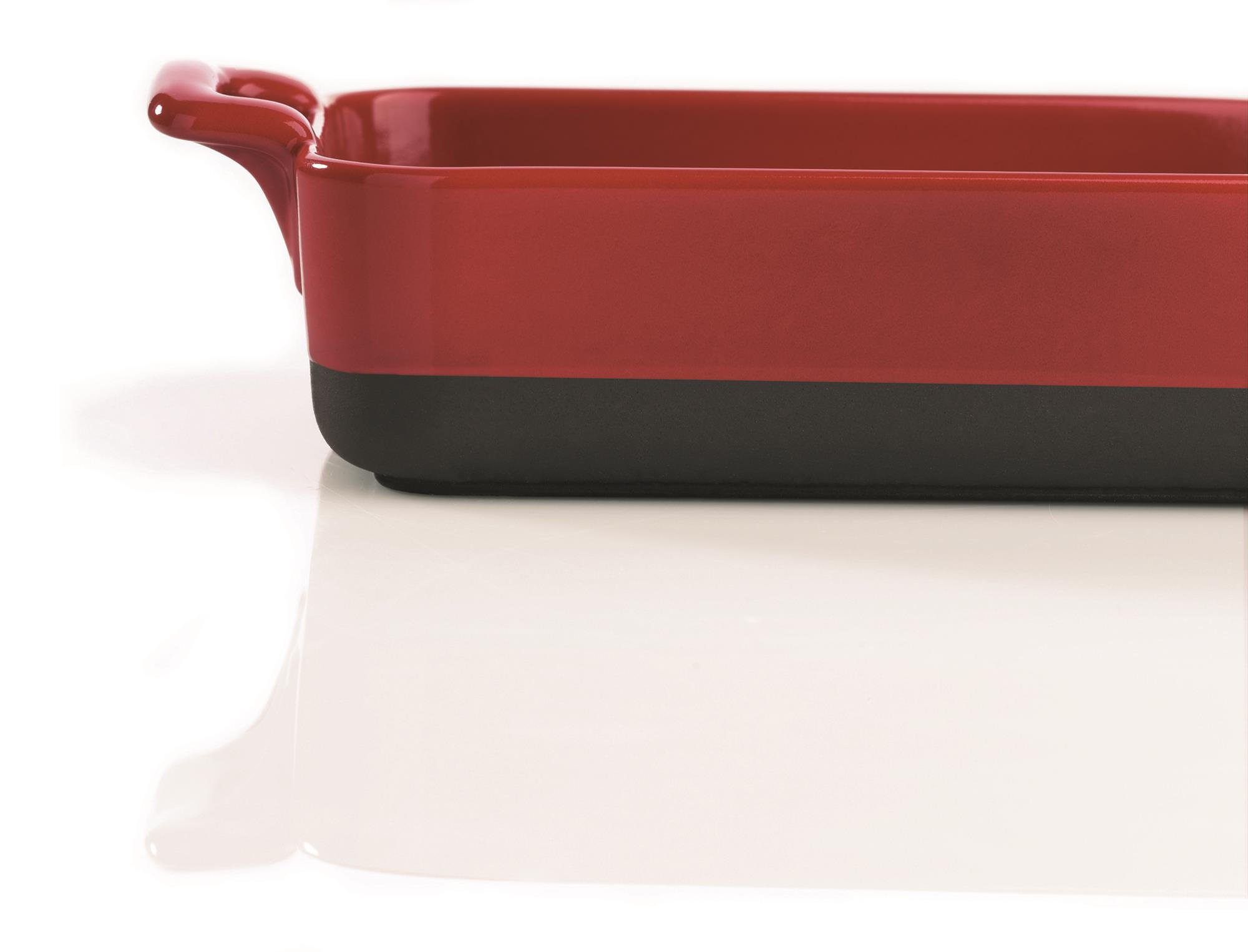 AUFLAUFFORM 70 cl RECHTECKIG Piment-rot REVOL - Rot, Keramik (19/12.5/5cm) - Revol Porcelaine France