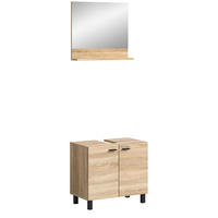 BADMÖBEL Set Boston 2tlg. auch hängend montierbar (B/H/T: 57x186x33 cm) - Eichefarben, Holzwerkstoff (57/186/33cm)