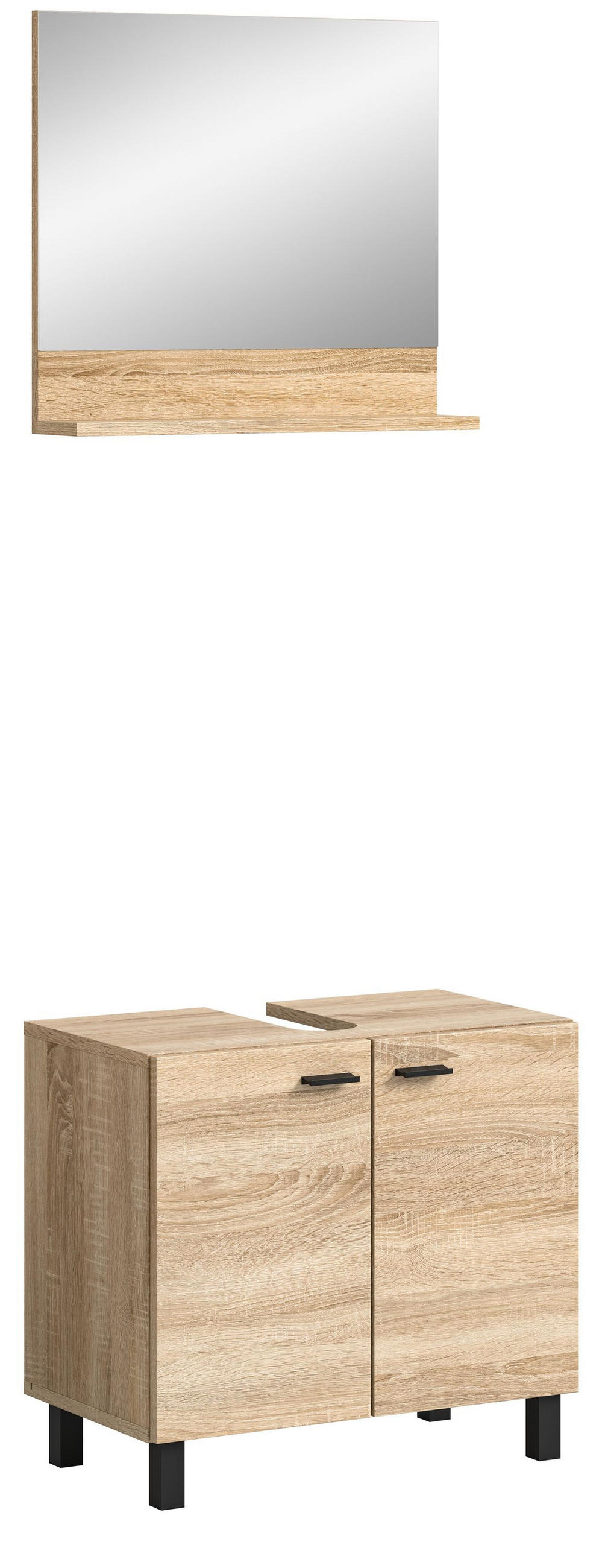 BADMÖBEL Set Boston 2tlg. auch hängend montierbar (B/H/T: 57x186x33 cm) - Eichefarben, Holzwerkstoff (57/186/33cm)