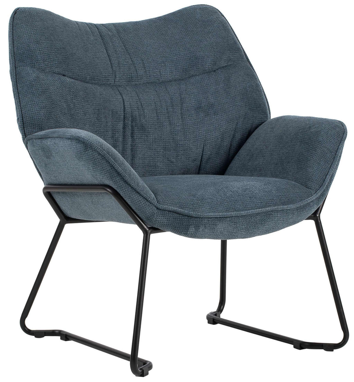 SESSEL Aliano blau - Blau/Schwarz, Textil/Metall (73/76/67cm) - Mr. Deko