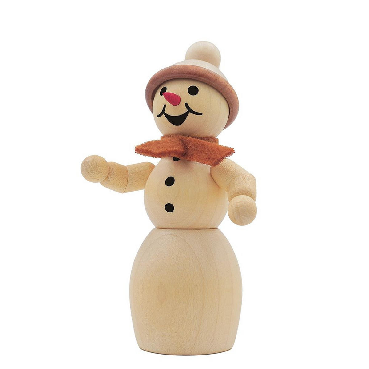HOLZFIGUR Schneefrau mit Schal 9 cm - Multicolor, Holz (5/1/0.1cm)