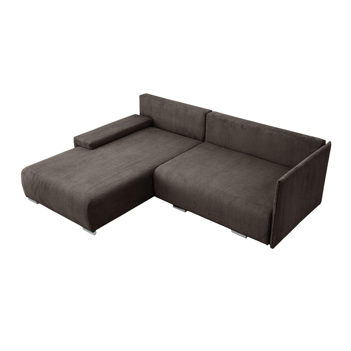 ECKSOFA TRAWANGA L mit Schlaffunktion, Bronze - Braun, Textil (246/188cm) - Fedve