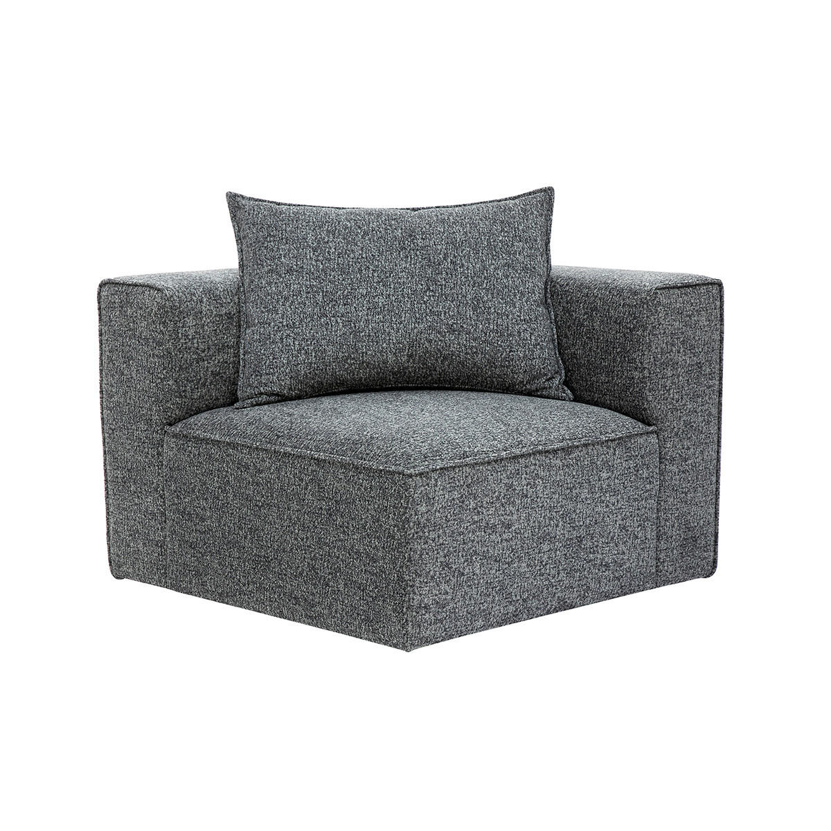 ECKMODUL Sofa Dunkelgrau Meliert Rechtwinklig KERRY - Dunkelgrau, Textil (89.5/64/89.5cm) - Miliboo