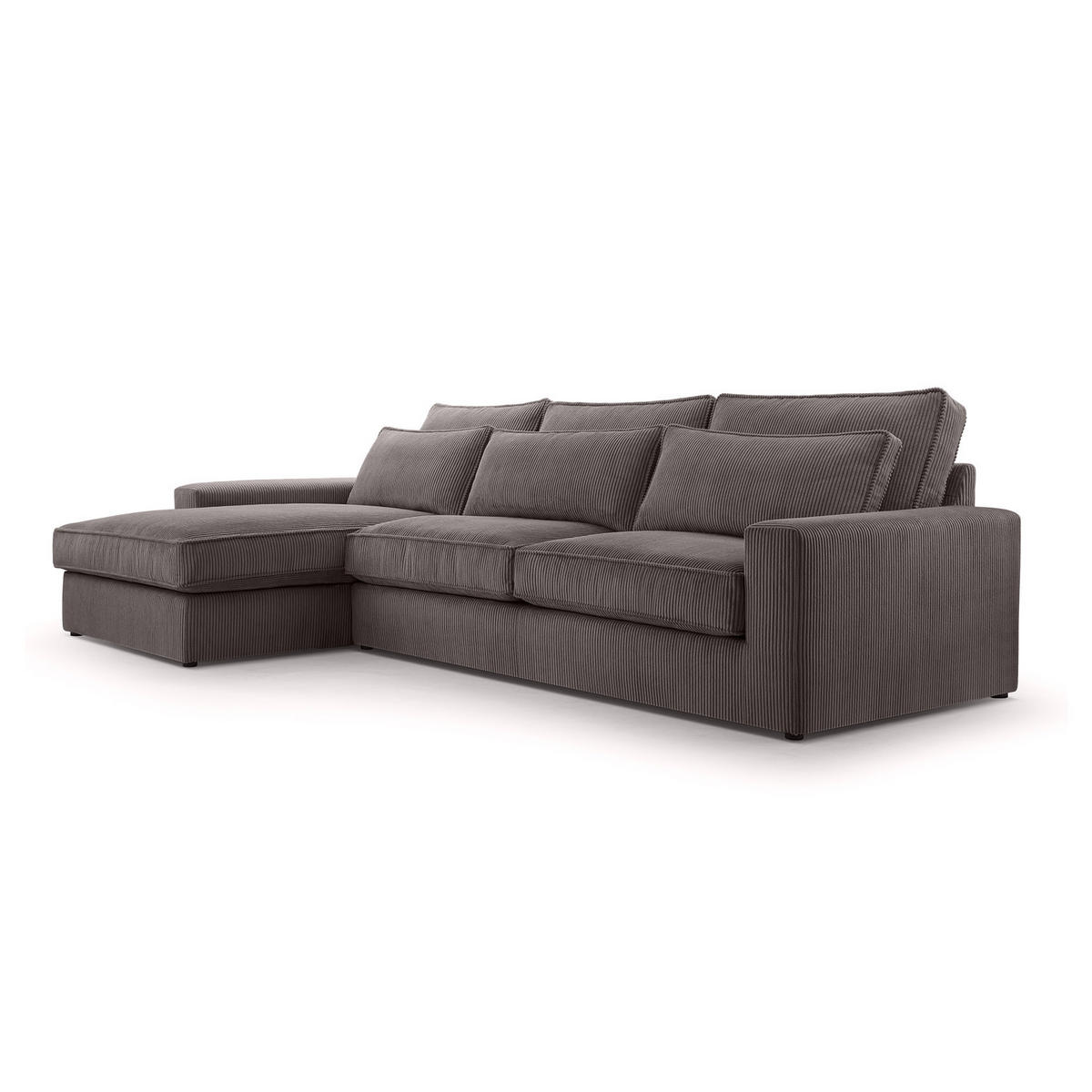 ECKSOFA 4 Sitzer Medan Mini, Hellbraun - Hellbraun, Textil (276/176cm) - Fedve