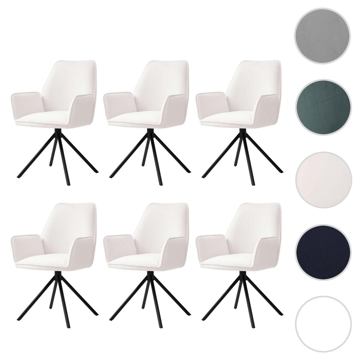 ESSZIMMERSTUHL Beige, Schwarz 6er-Set - Beige/Schwarz, Textil (60/86/60cm) - MCW