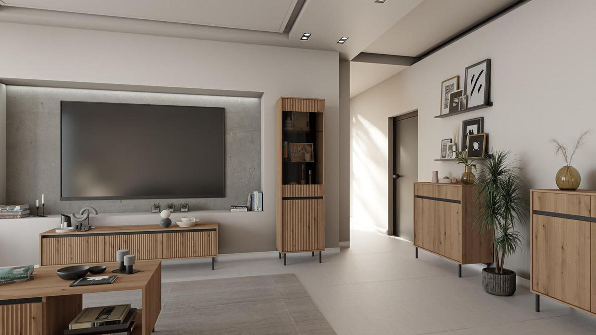 TV-SCHRANK elegant eiche evoke Ciao - Braun, Holzwerkstoff (178.6/45/40cm) - Compleo24