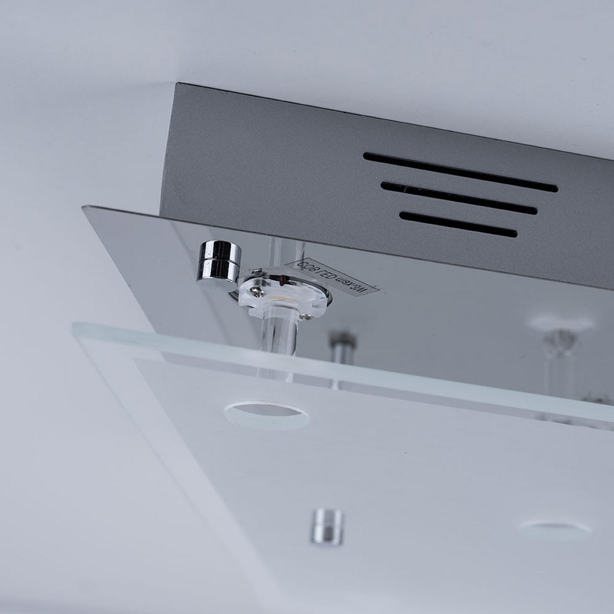 LED DECKENLEUCHTE Metall Silber gebürstet - Silberfarben, Glas (30/30/8cm) - Esto