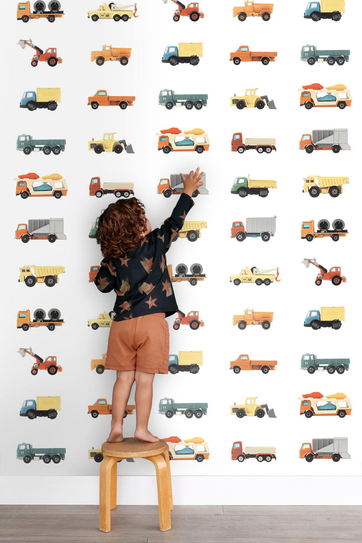 XXL-VLIESTAPETE Lastwagen und Traktoren 50 x 900 cm - Weiß, Papier (50/0.1cm) - ESTAhome