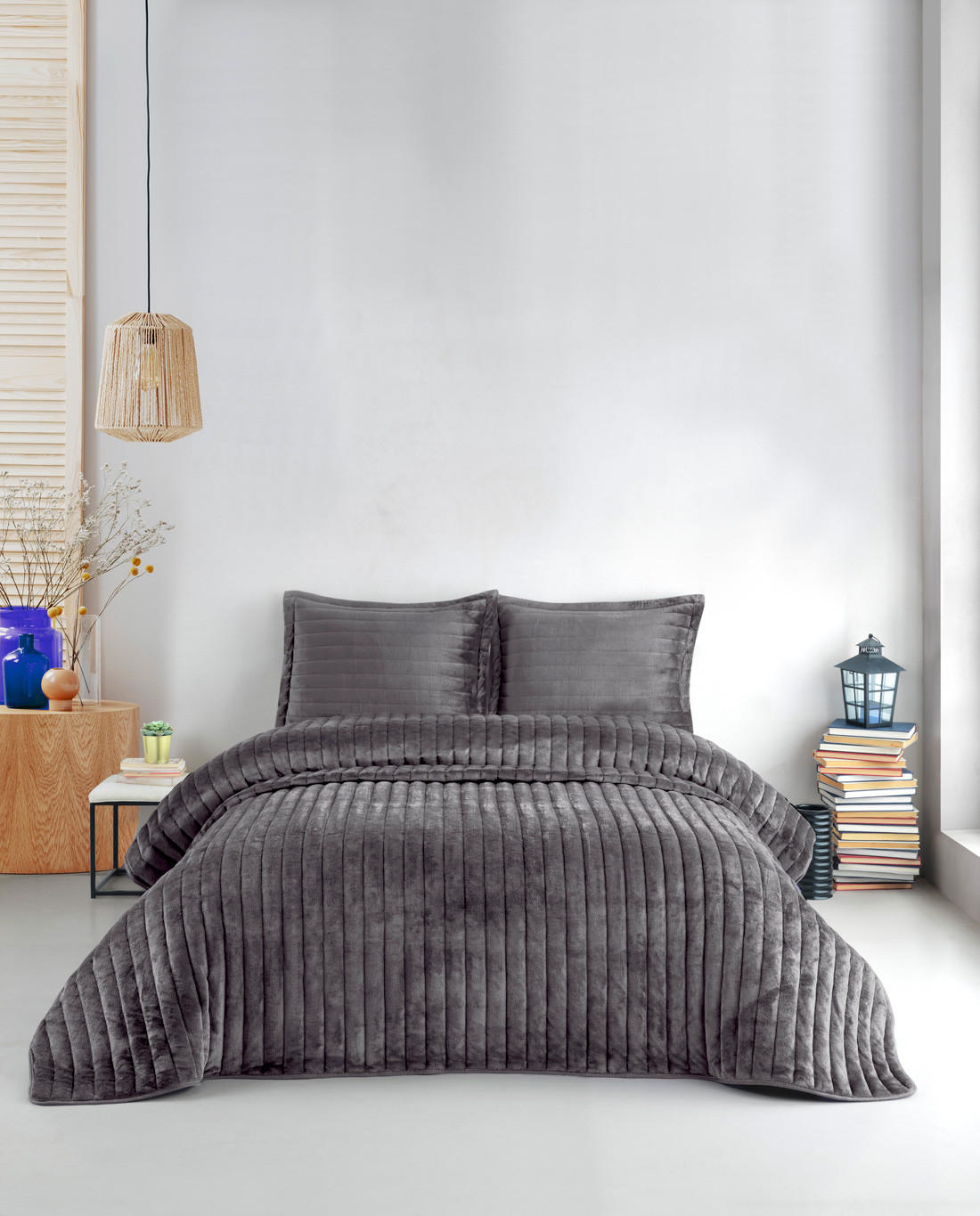 TAGESDECKE 230/260 cm Set 3-teilig mit Kissenbezügen #01 Grau - Grau, Textil (230/260cm) - ROLFNERS